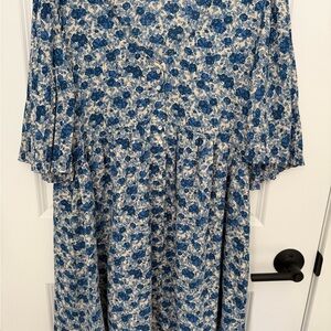 Sezane Blue Floral Dress